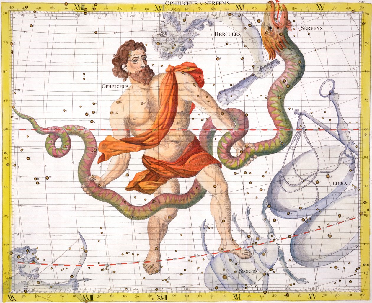 Konstellationen Ophiucus, av Unbekannt