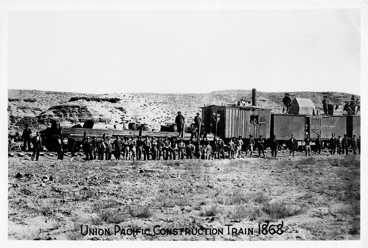 Byggtåg på Union Pacific Railroad, USA, 1868 av Unbekannt