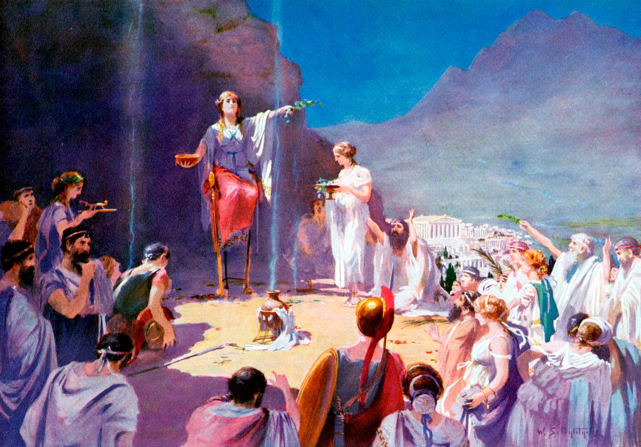 Konsultation av Delphic Oracle, 1800-talet av Unbekannt