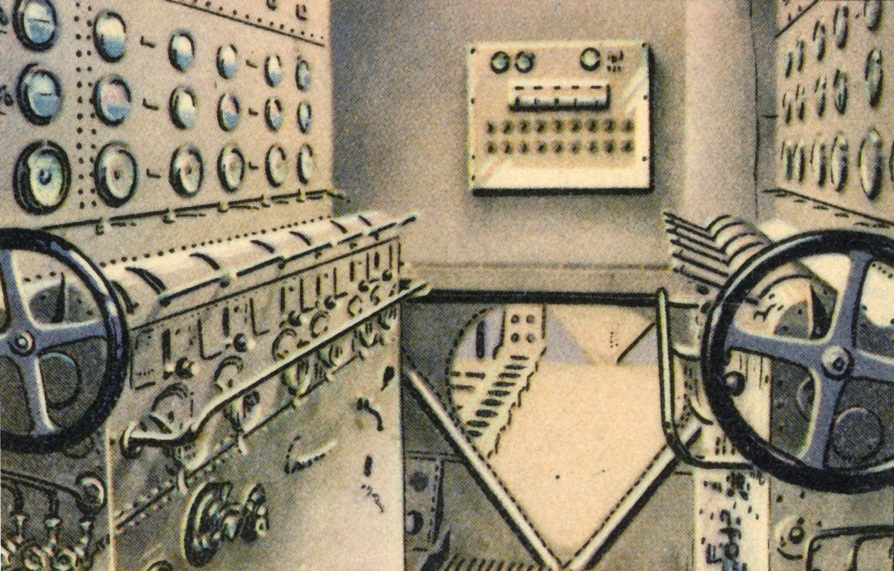 Kontrollrum ombord på Dornier Do X-flygbåten, 1920-talet, 1932. av Unbekannt
