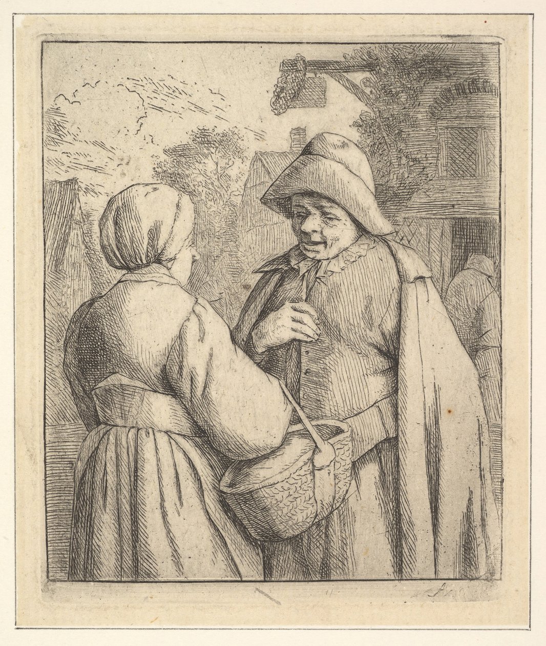 Samtal på gatan, 1610-85. av Unbekannt