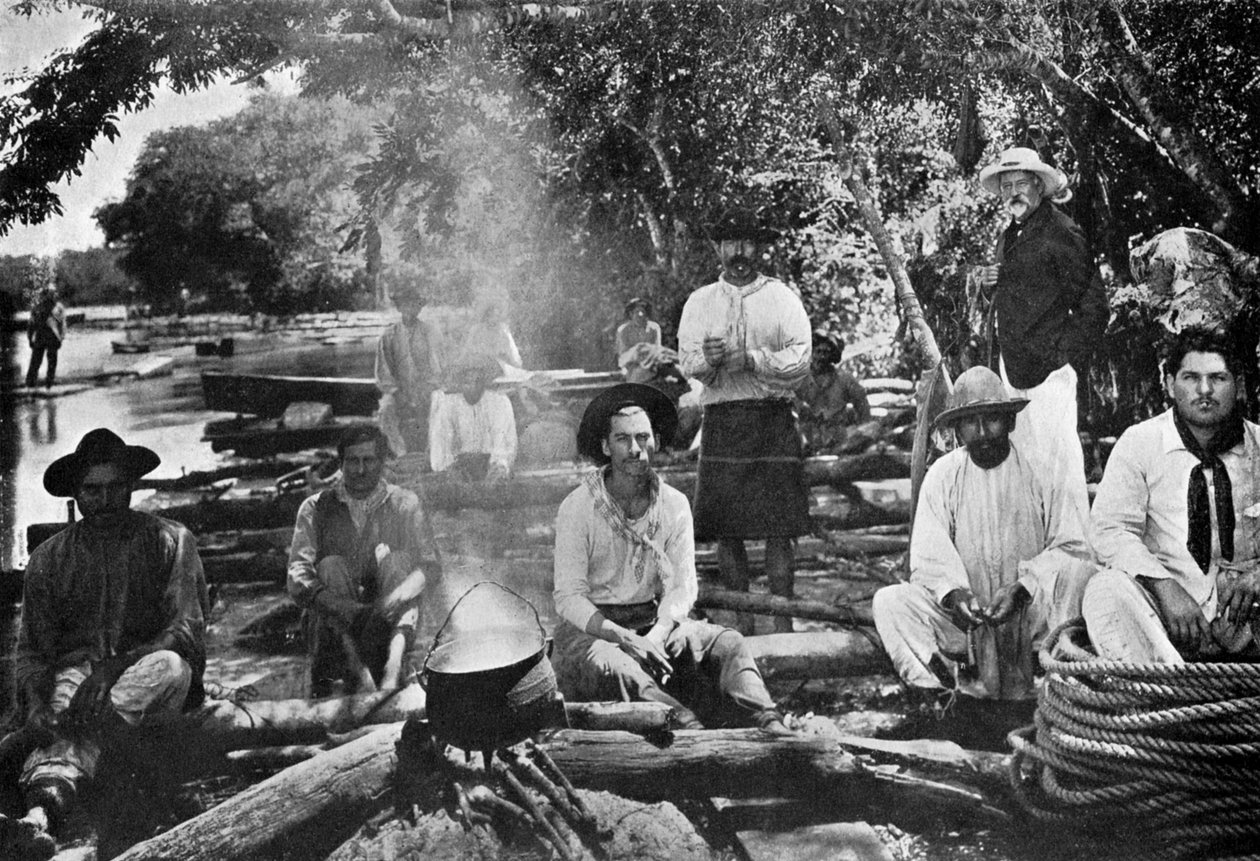 Matlagning på en flotte, Paraguay, 1911 av Unbekannt