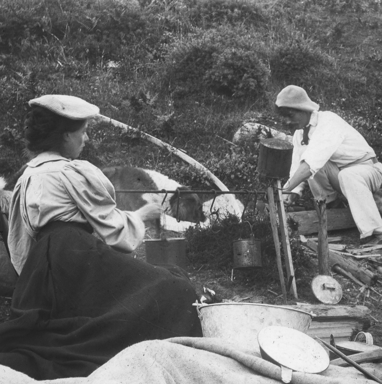 Matlagning på elden, tidigt 1900-tal av Unbekannt