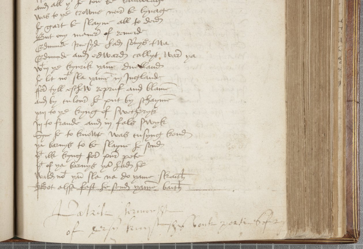 Kopia av krönikan Andrew av Wyntoun, Fol 224 recto, detalj, c.1550 (bläck på papper) av Unbekannt