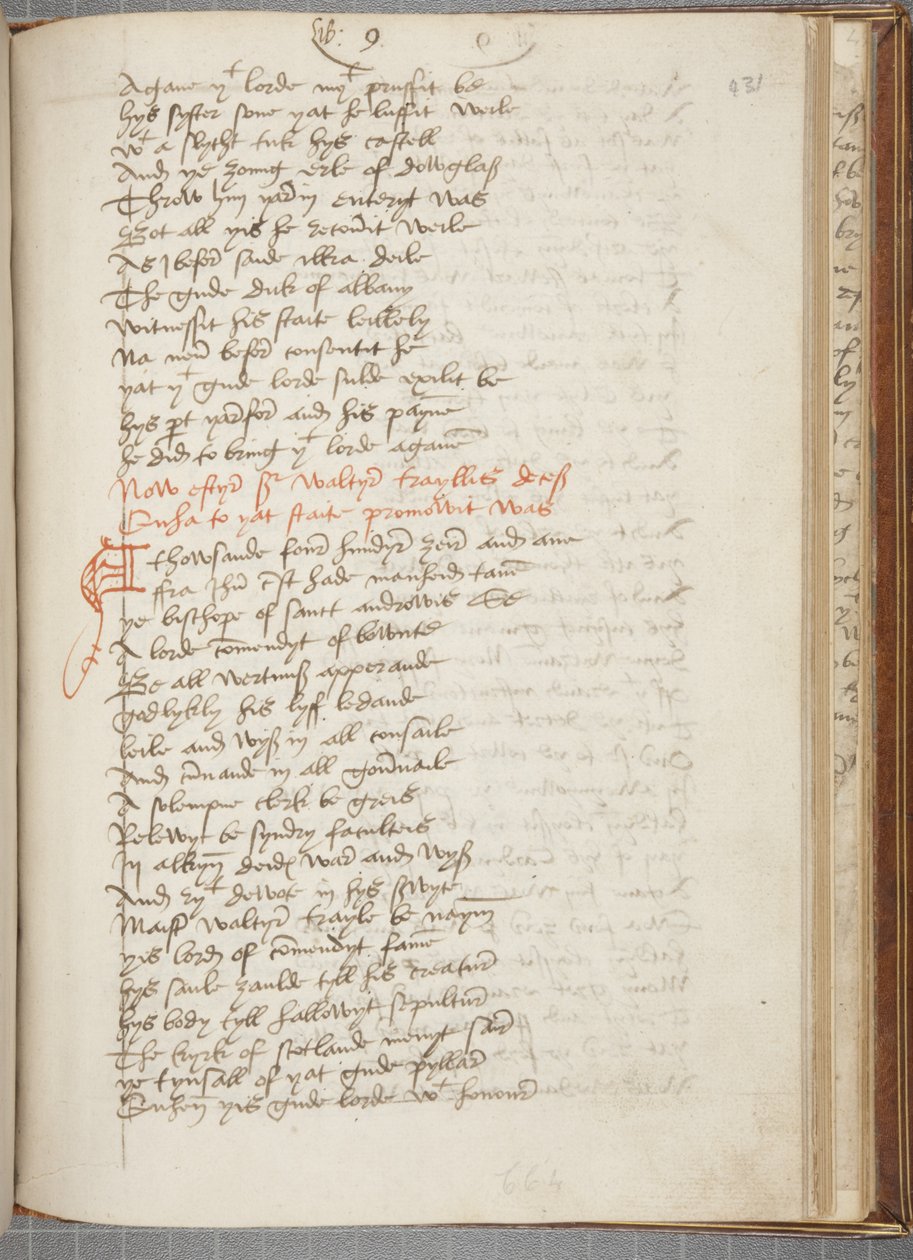 Kopia av krönikan Andrew av Wyntoun, Fol 431 recto, c.1550 (bläck på papper) av Unbekannt