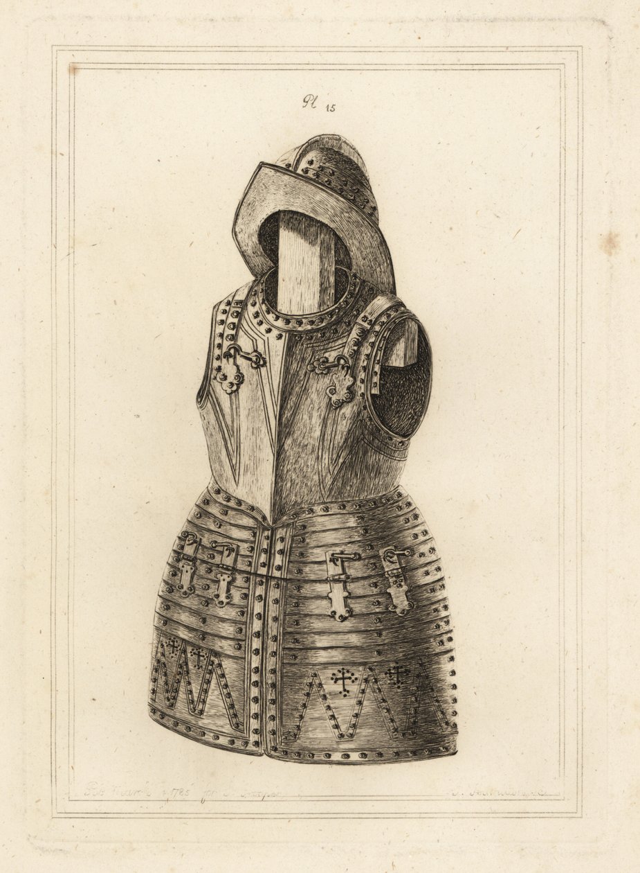 Corcelet eller kostym av ljus arquebus-rustning och morion-huvudstycke från Tower of London av Unbekannt