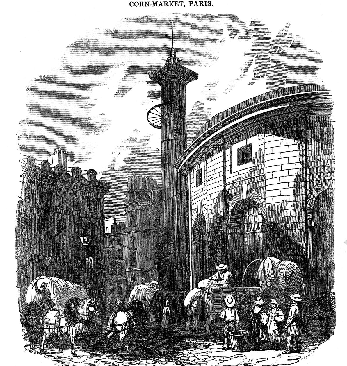 Majsmarknad, Paris, 1836 av Unbekannt