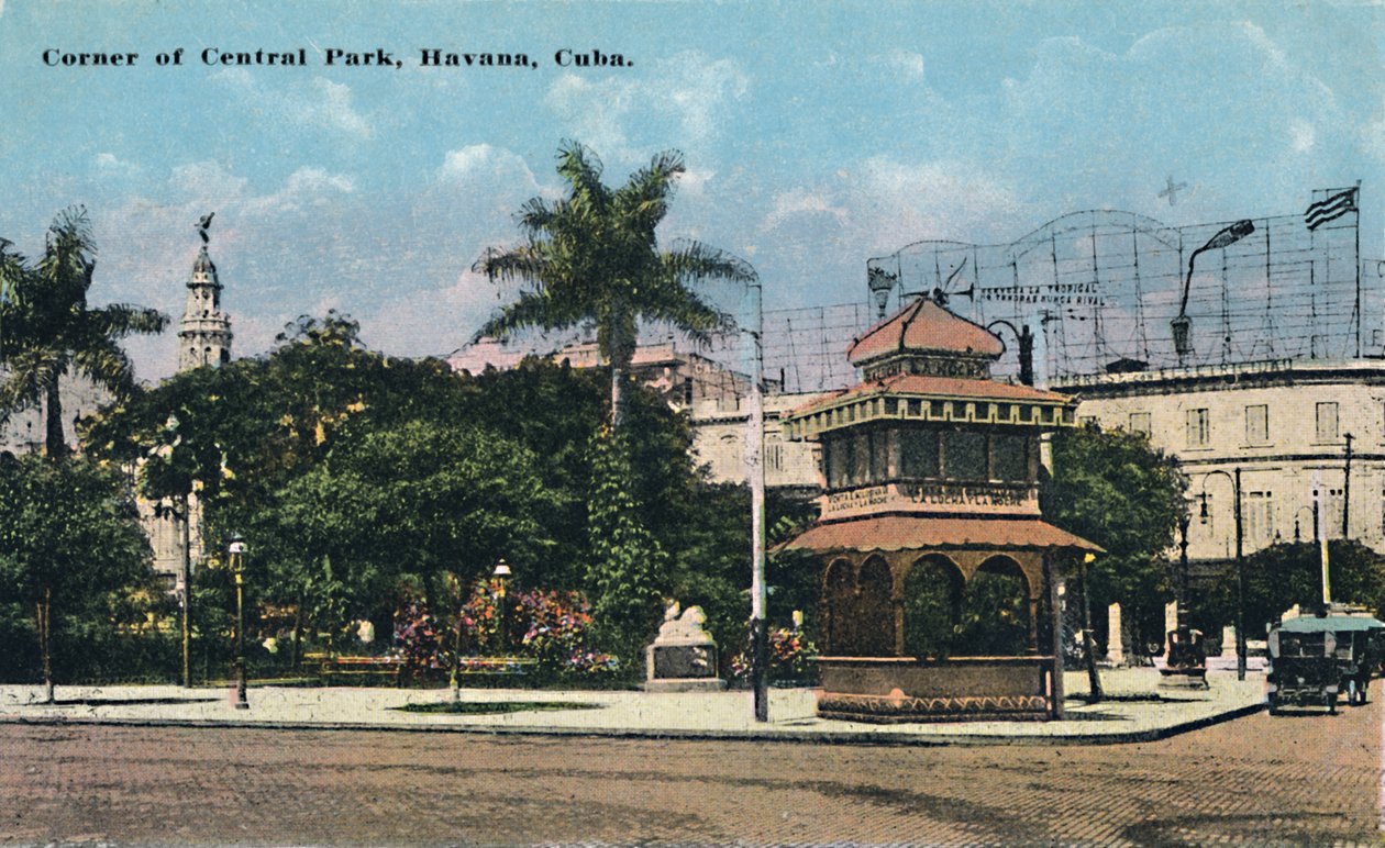 Hörn av Central Park, Havanna, Kuba, c1910. av Unbekannt