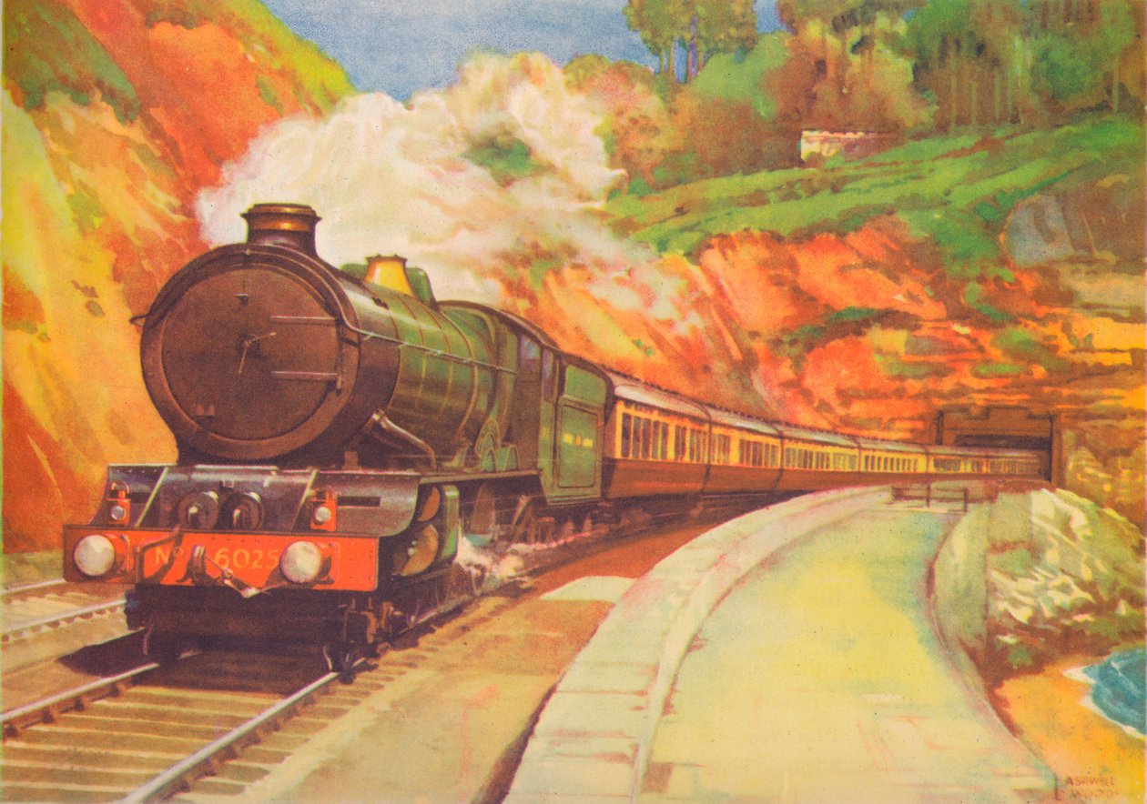 Cornish Rivera Limited, G.W.R., nära Dawlish, 1940 av Unbekannt