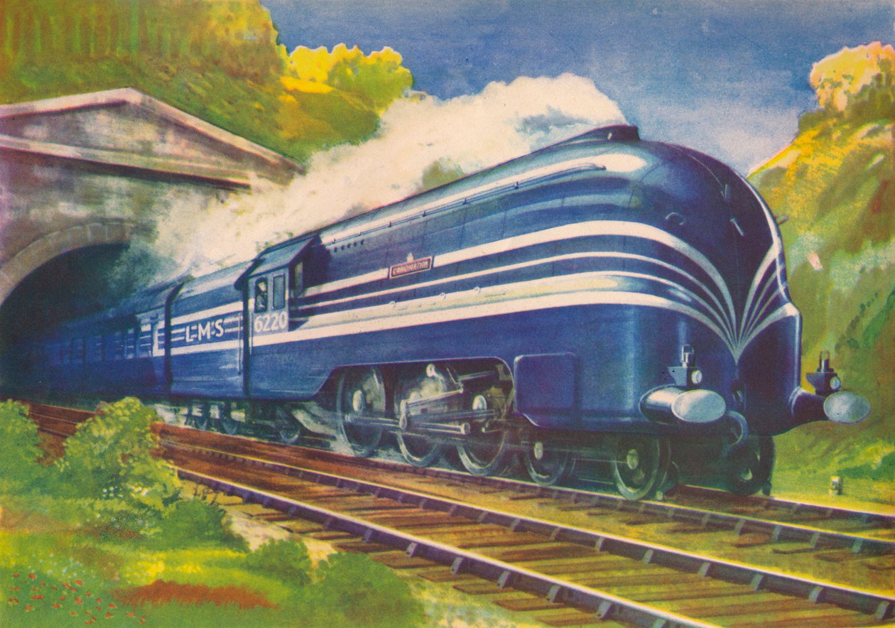 Coronation Scot, L.M.S., lämnar Watford Tunnel, 1940 av Unbekannt