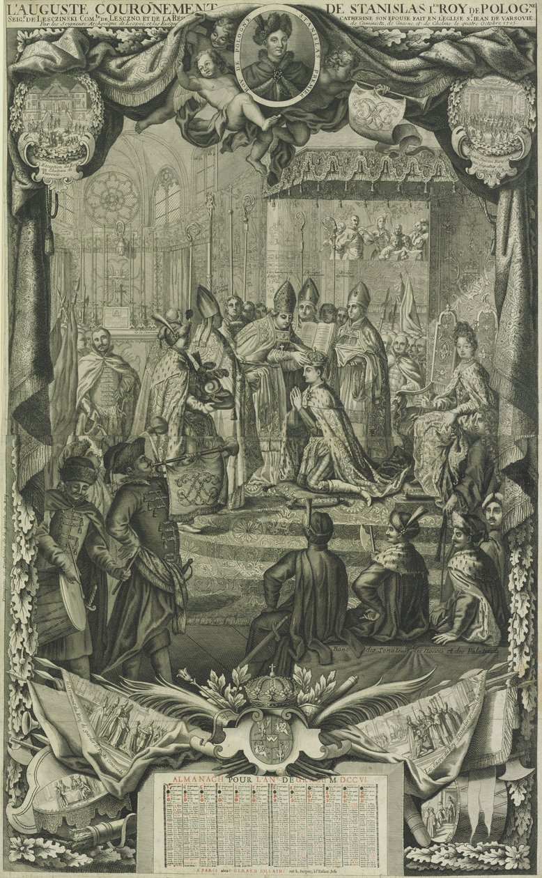 Kröningen av Stanislaw I Leszczynski 1705, 1706 av Unbekannt
