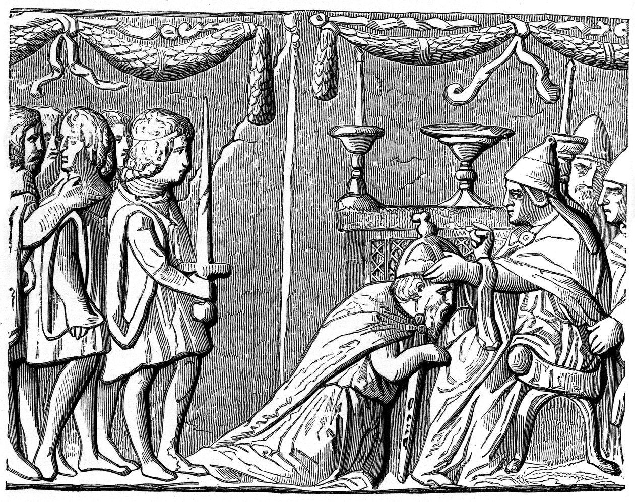 Kröningen av kejsaren Sigismund av påven Eugene IV, 1400-talet, 1870 av Unbekannt