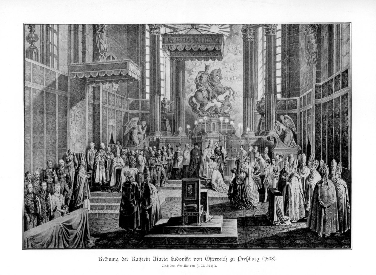 Kröning av kejsarinnan Maria Ludovica av Österrike i Pressburg, 1808 av Unbekannt