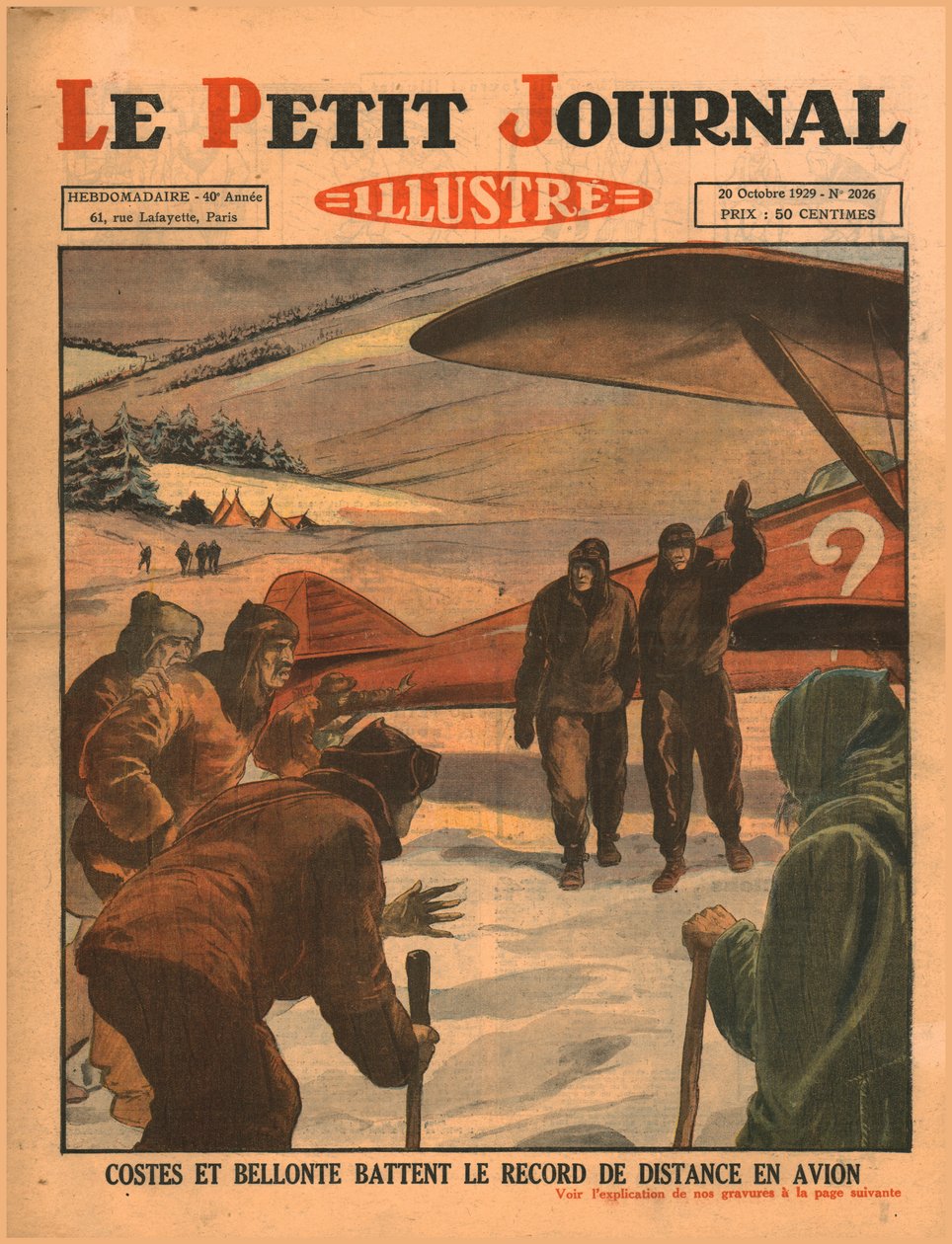 Costes och Bellonte slog flygdistansrekordet 1929. av Unbekannt
