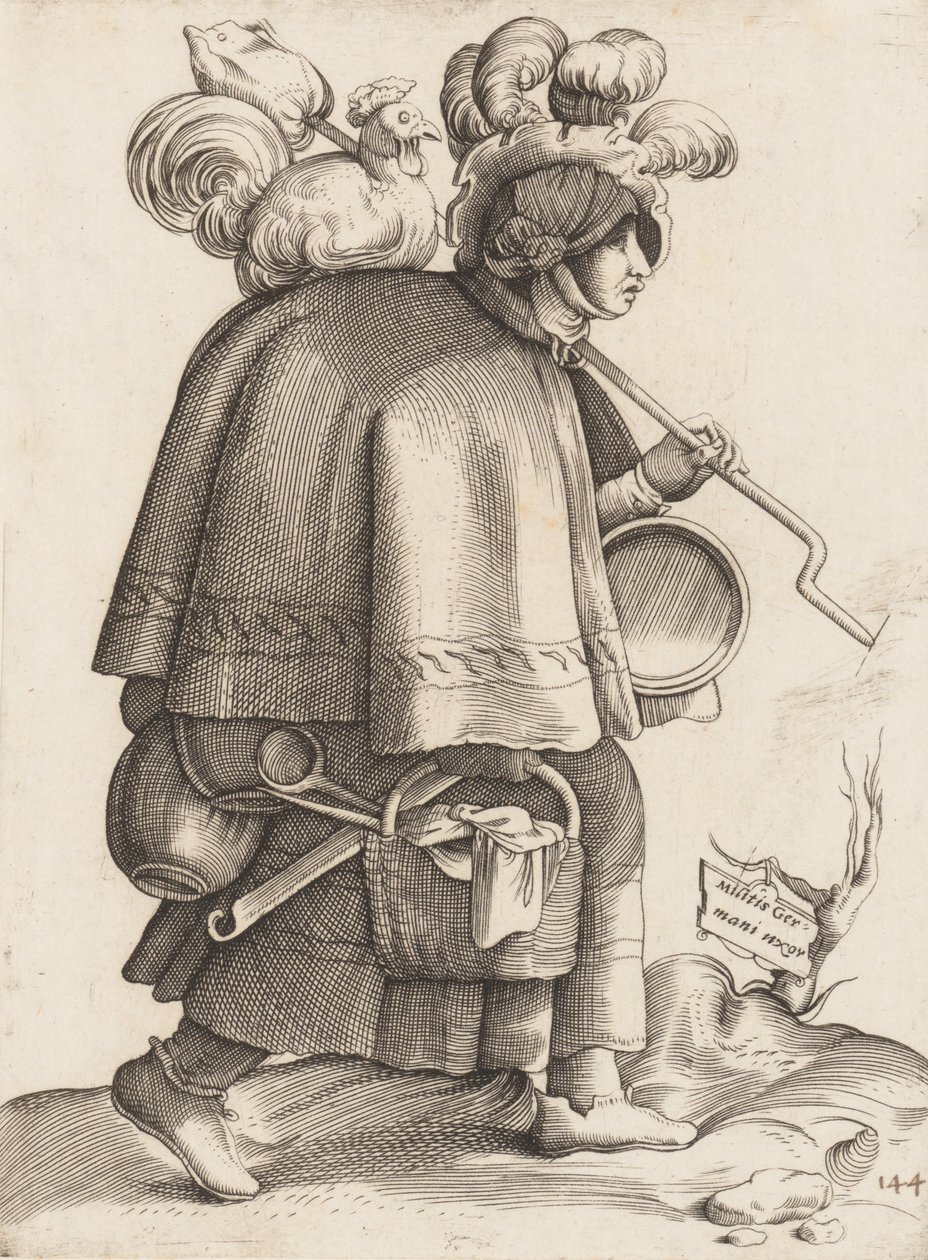 Kostymtallrik: Wife of a Warrior från Tyskland, ca. 1558-70. av Unbekannt