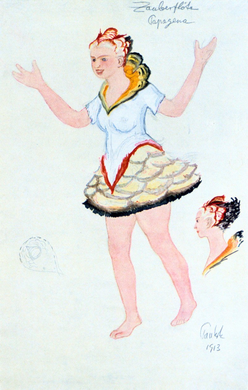 Kostymdesign för Papegena, 1913 av Unbekannt