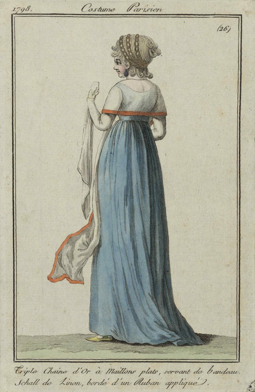 Parisisk dräkt, 1798. av Unbekannt