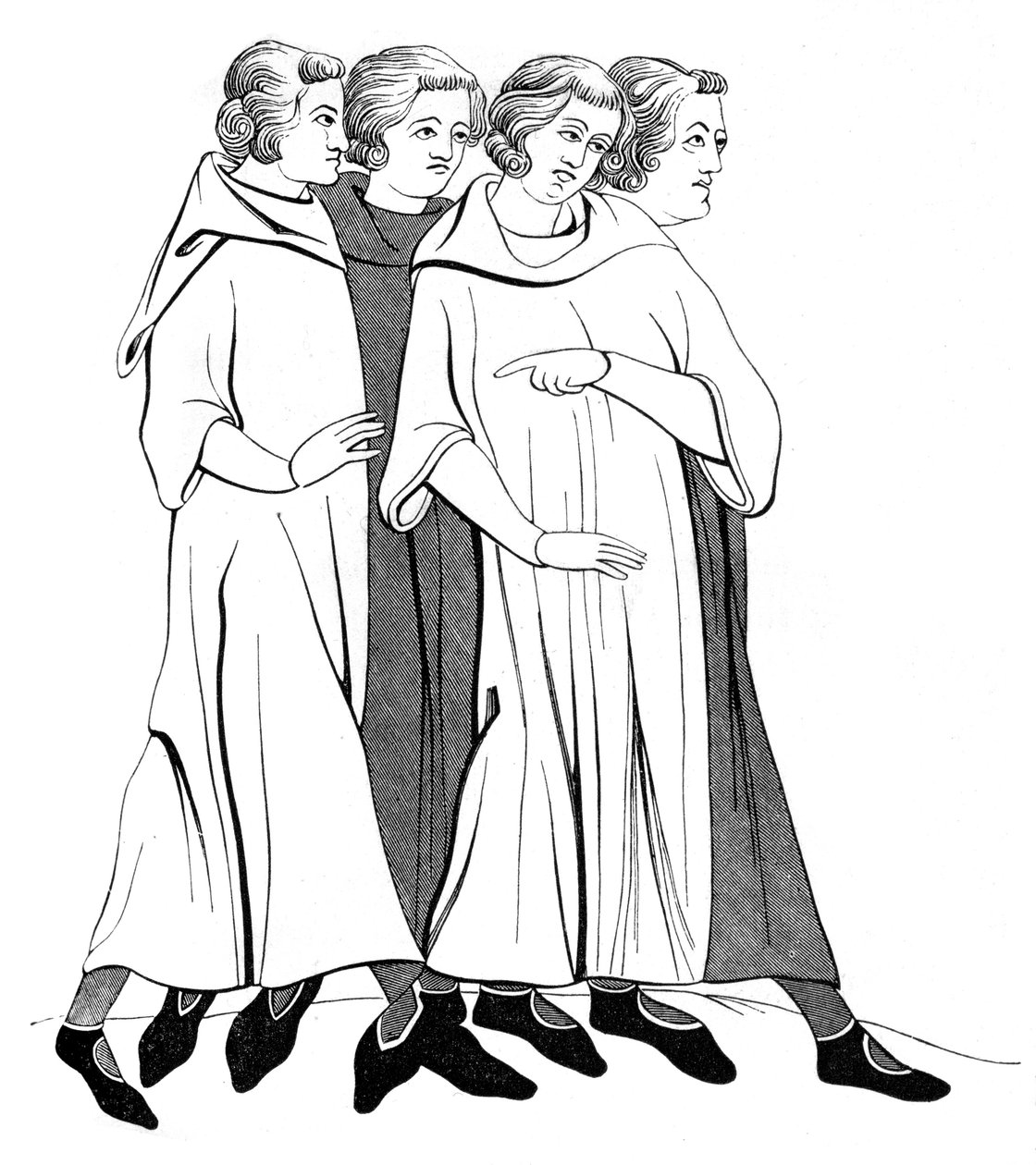 Bourgeoisiens dräkter, 1200-talet 1849 av Unbekannt