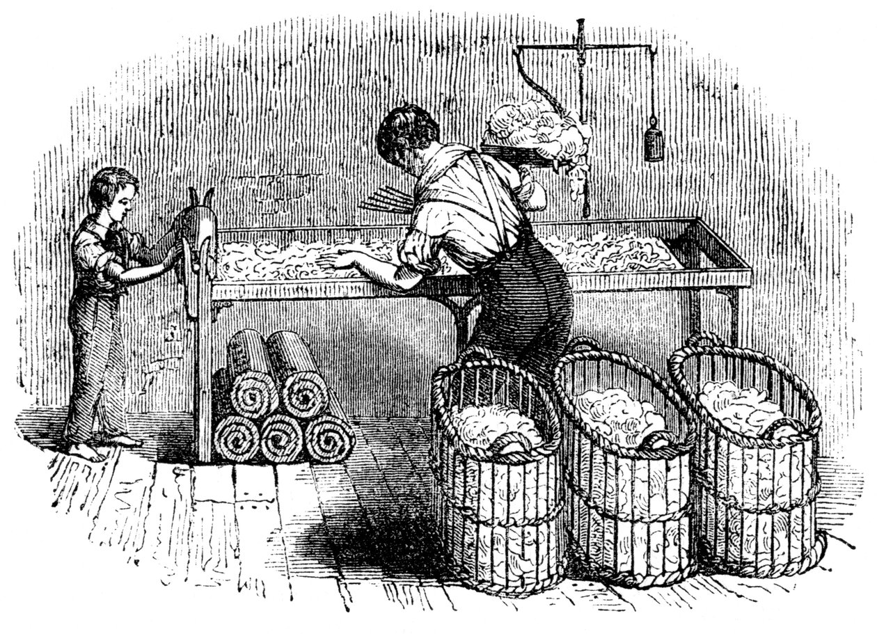 Bomullstillverkning, c1845 av Unbekannt