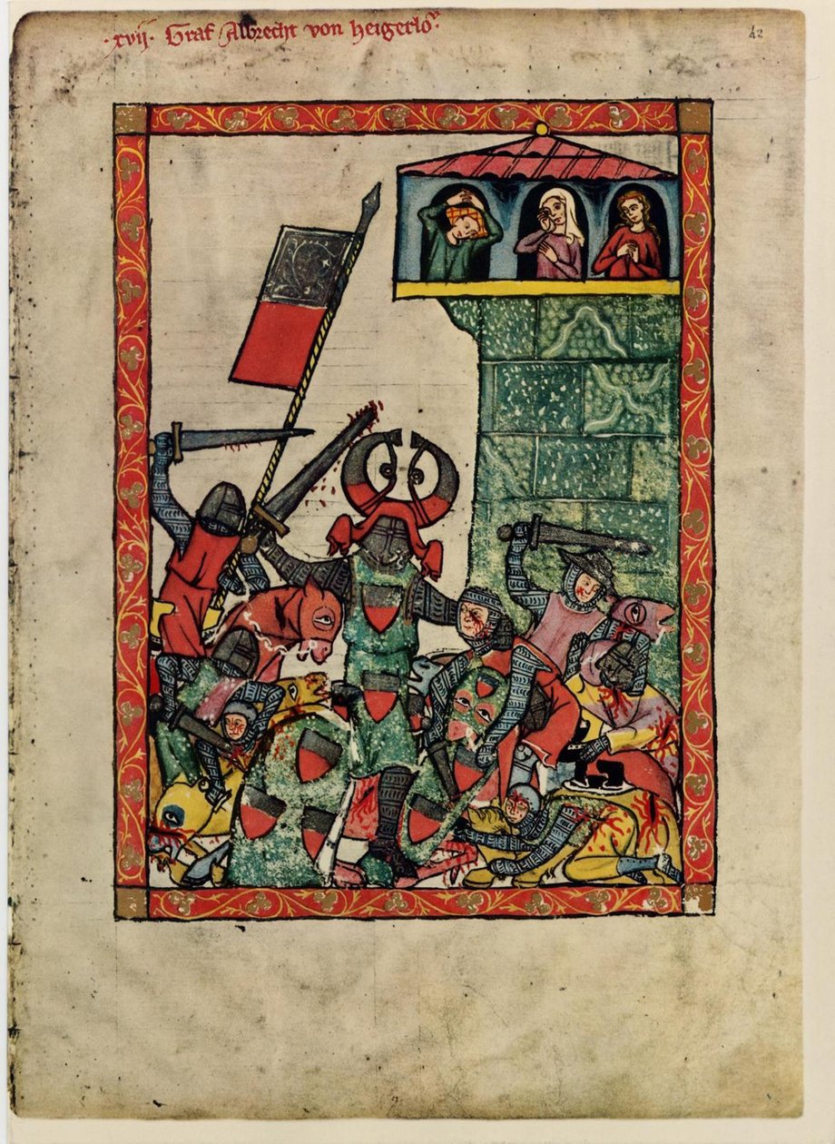 Greve Albrecht II av Hohenberg från Codex Manesse, mellan 1305 och 1340 av Unbekannt