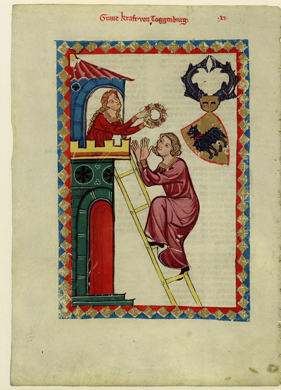 Greve Kraft III av Toggenburg från Codex Manesse, mellan 1305 och 1340 av Unbekannt
