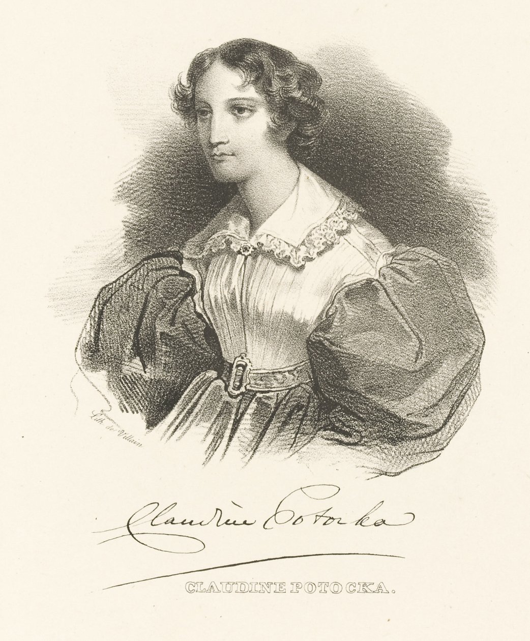 Grevinnan Klaudyna Claudine Potocka, född Dzialynska 1801-1836, ca. 1830. av Unbekannt