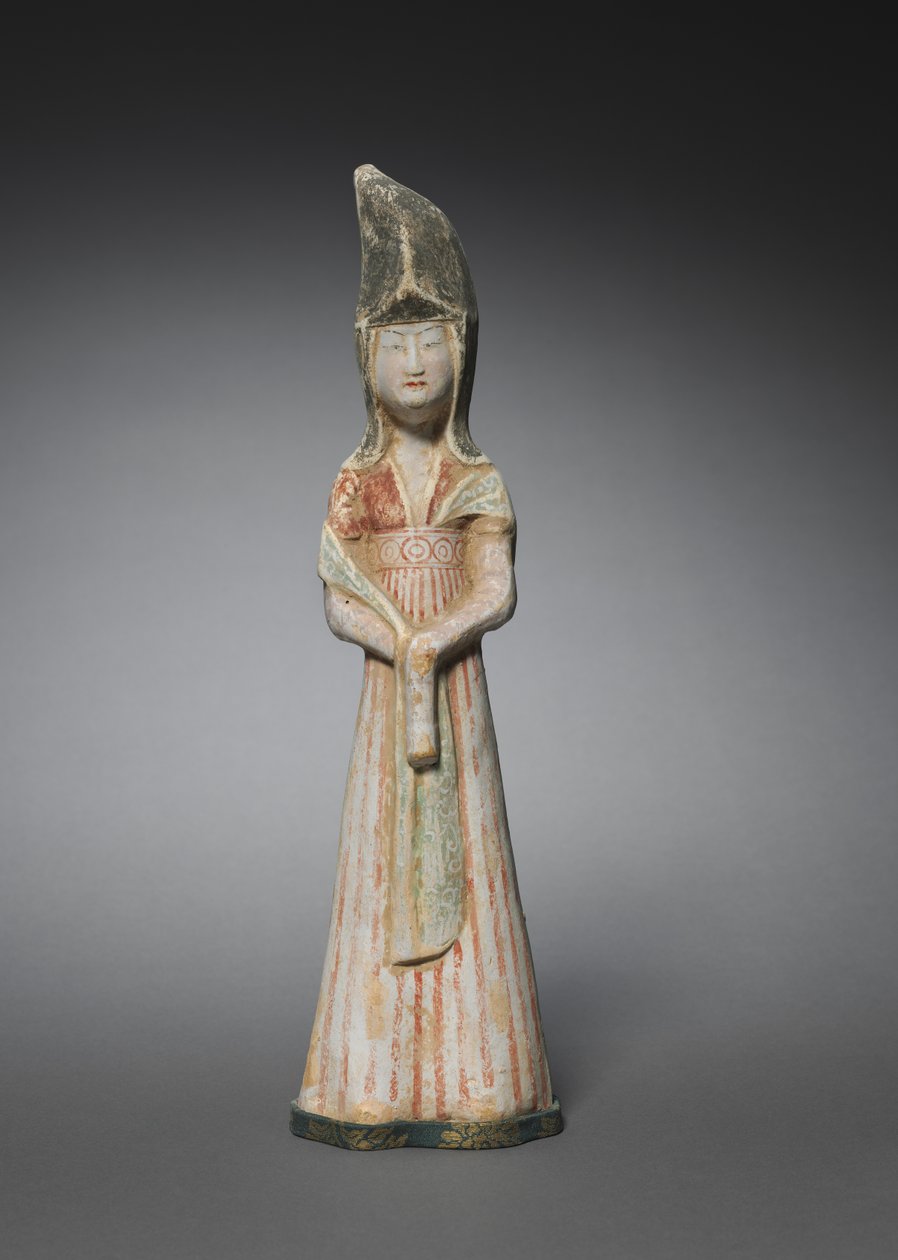 Hovdam med hög huvudbonad: Tomb Figurine, ca. 700-750. av Unbekannt