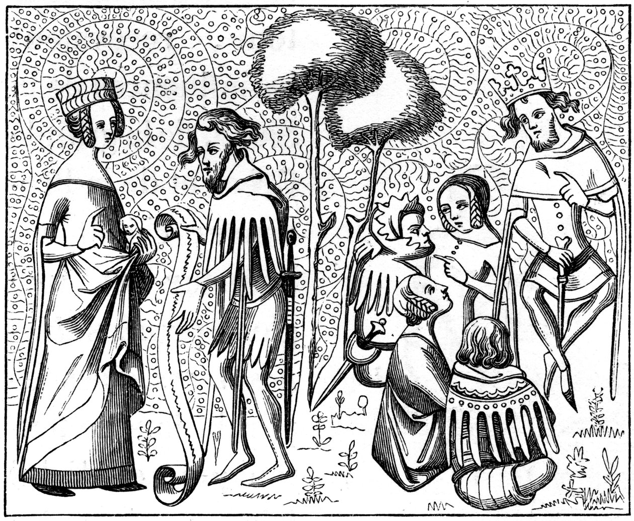 Court of Love, Provence, Frankrike, 1300-talet 1849 av Unbekannt