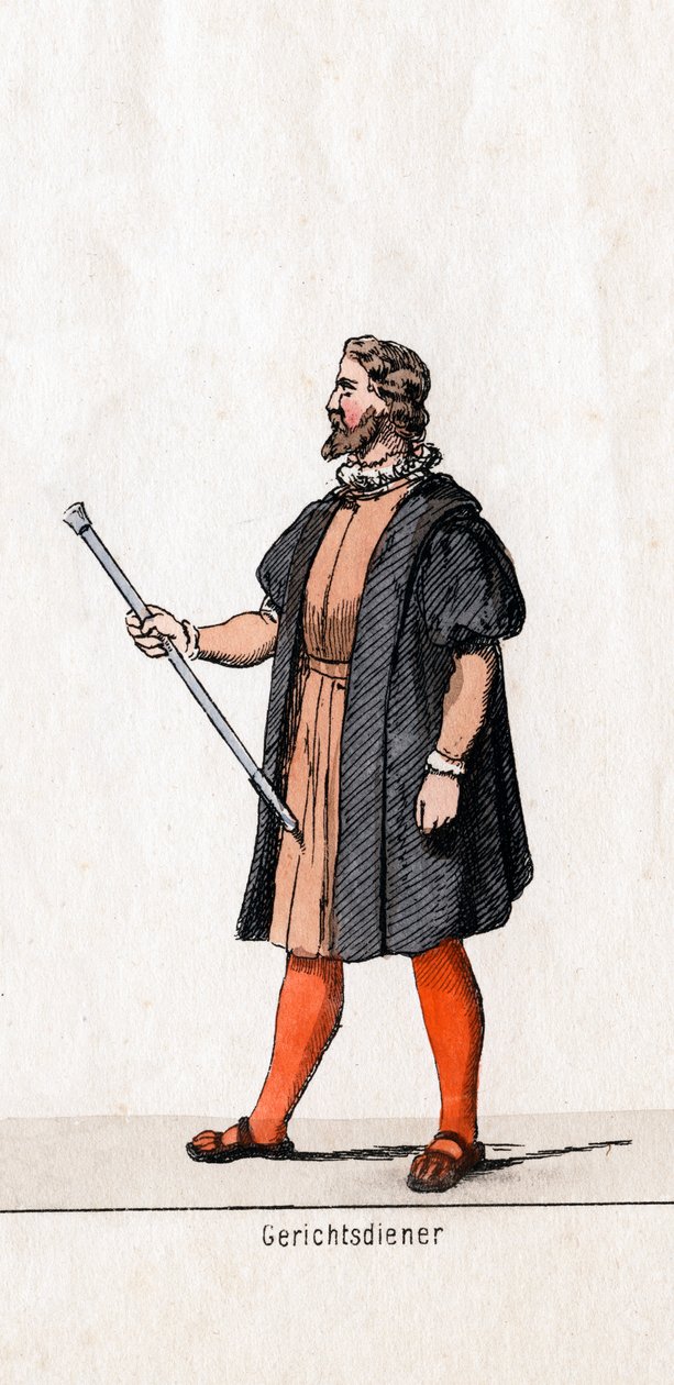 Court usher kostymdesign för Shakespeares pjäs, Henry VIII, 1800-talet av Unbekannt