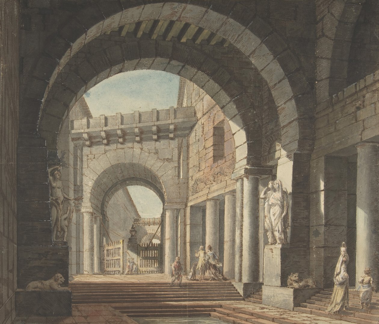 Innergård, 1700-tal. av Unbekannt