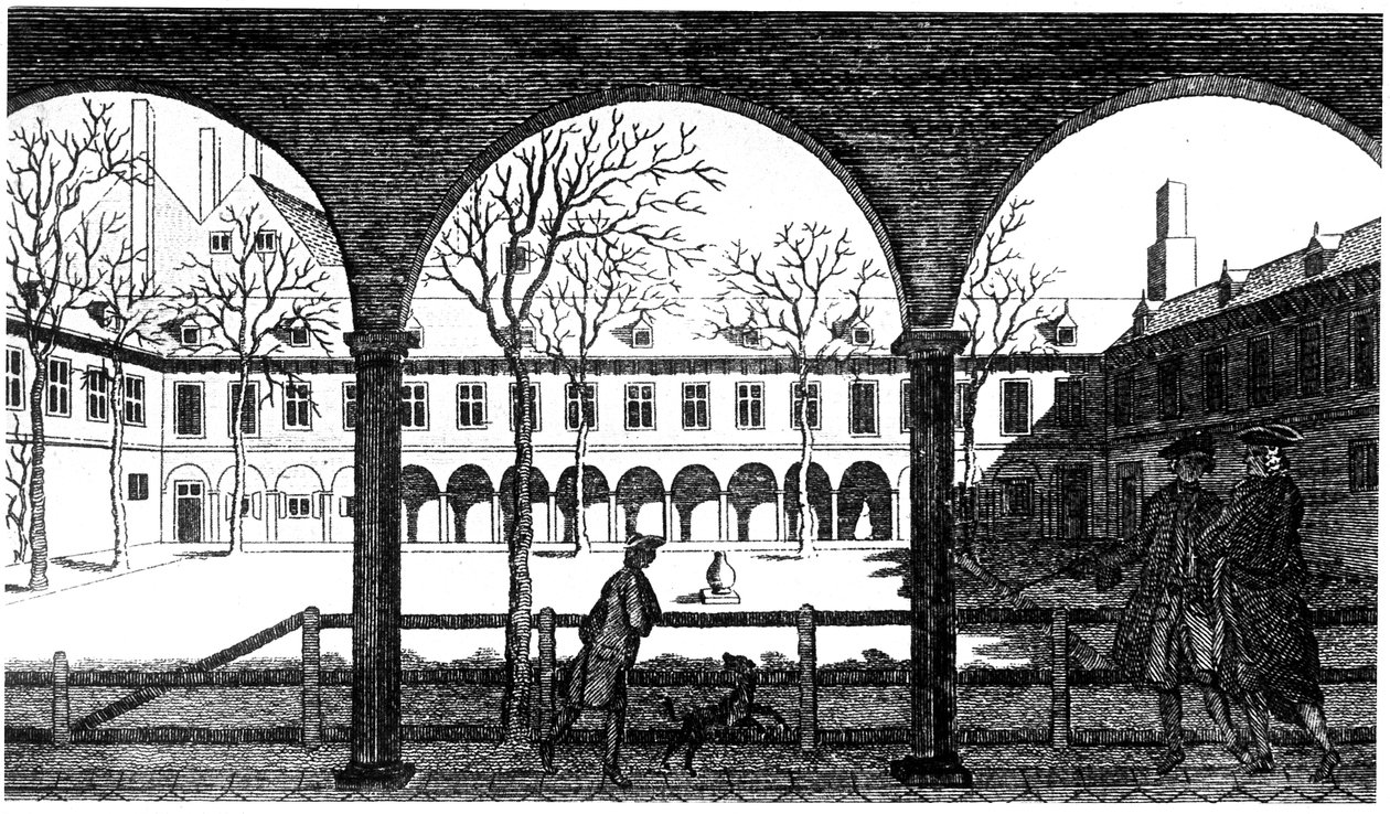 Courtyard of Gresham College, London, 1700-talet av Unbekannt