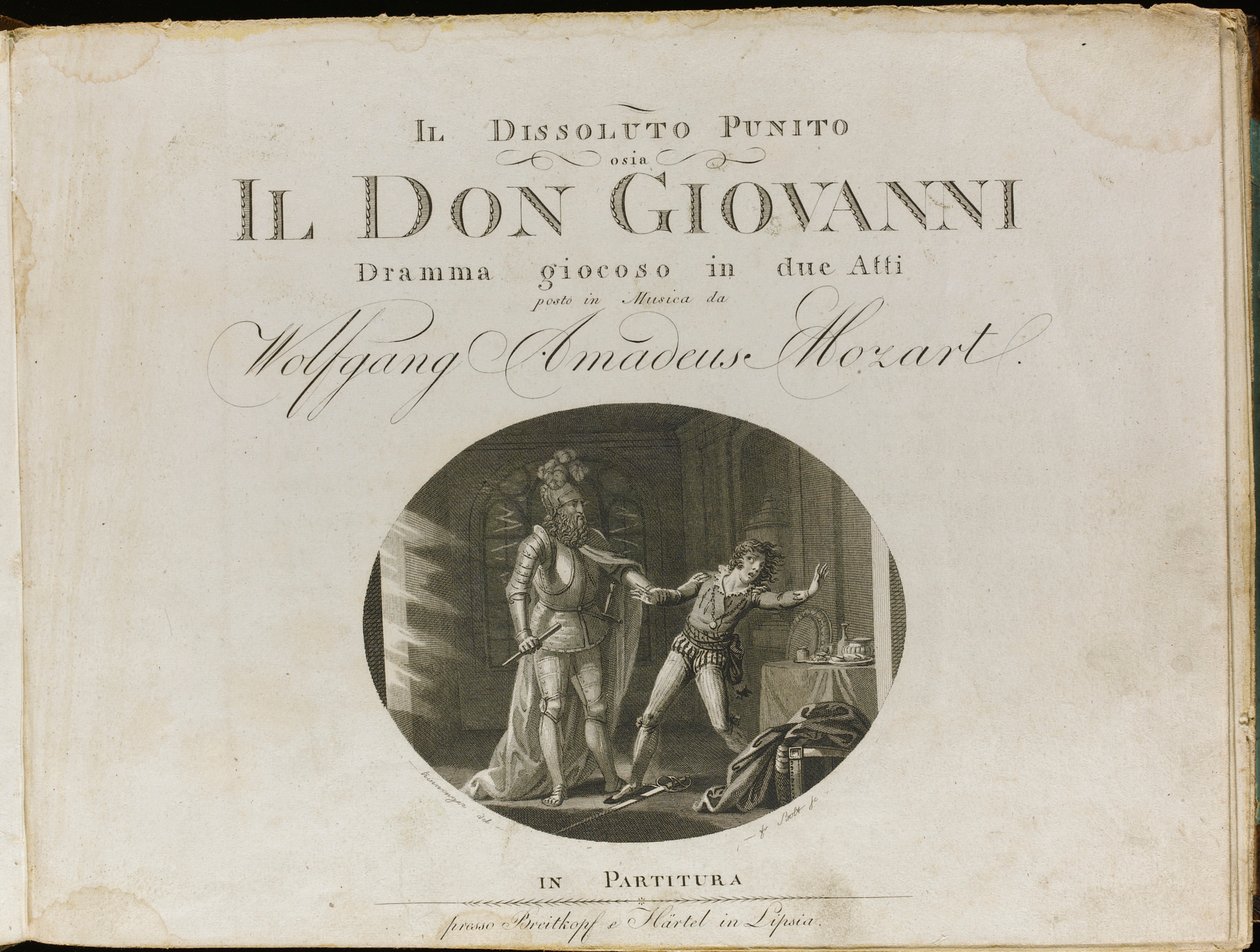 Omslag till partituret till operan Don Giovanni av Wolfgang Amadeus Mozart, 1801. av Unbekannt
