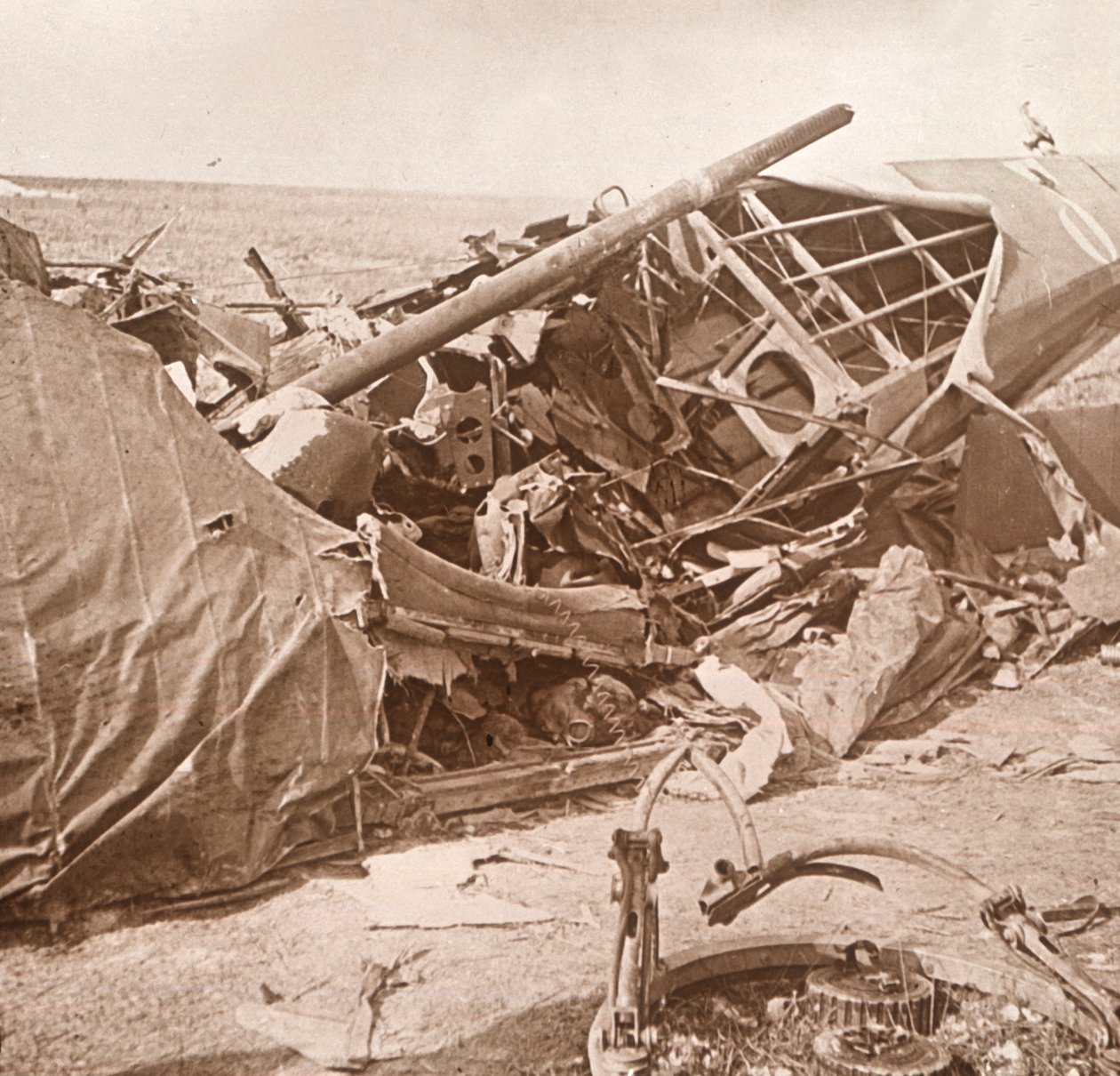 Kraschade flygplan, Sainte-Marie-à-Py, norra Frankrike, c1914-c1918 av Unbekannt