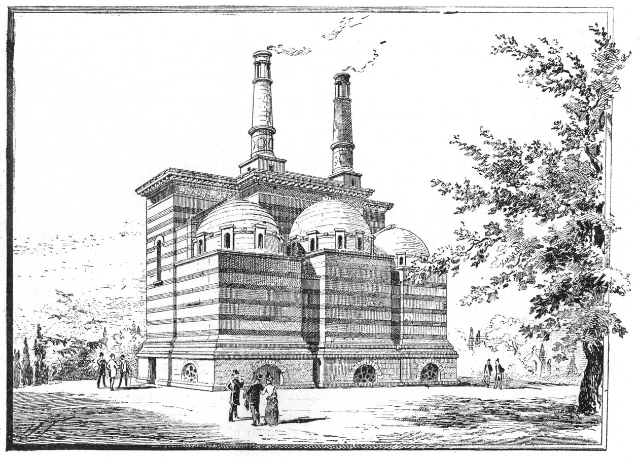 Krematorium, Pere la Chaise-kyrkogården, Paris, 1888 av Unbekannt