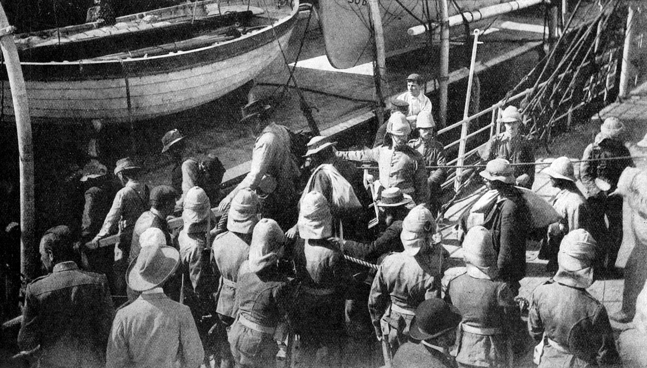 Cronjes Captive Warriors, Docks, Paardeberg, Sydafrika, 1900 av Unbekannt