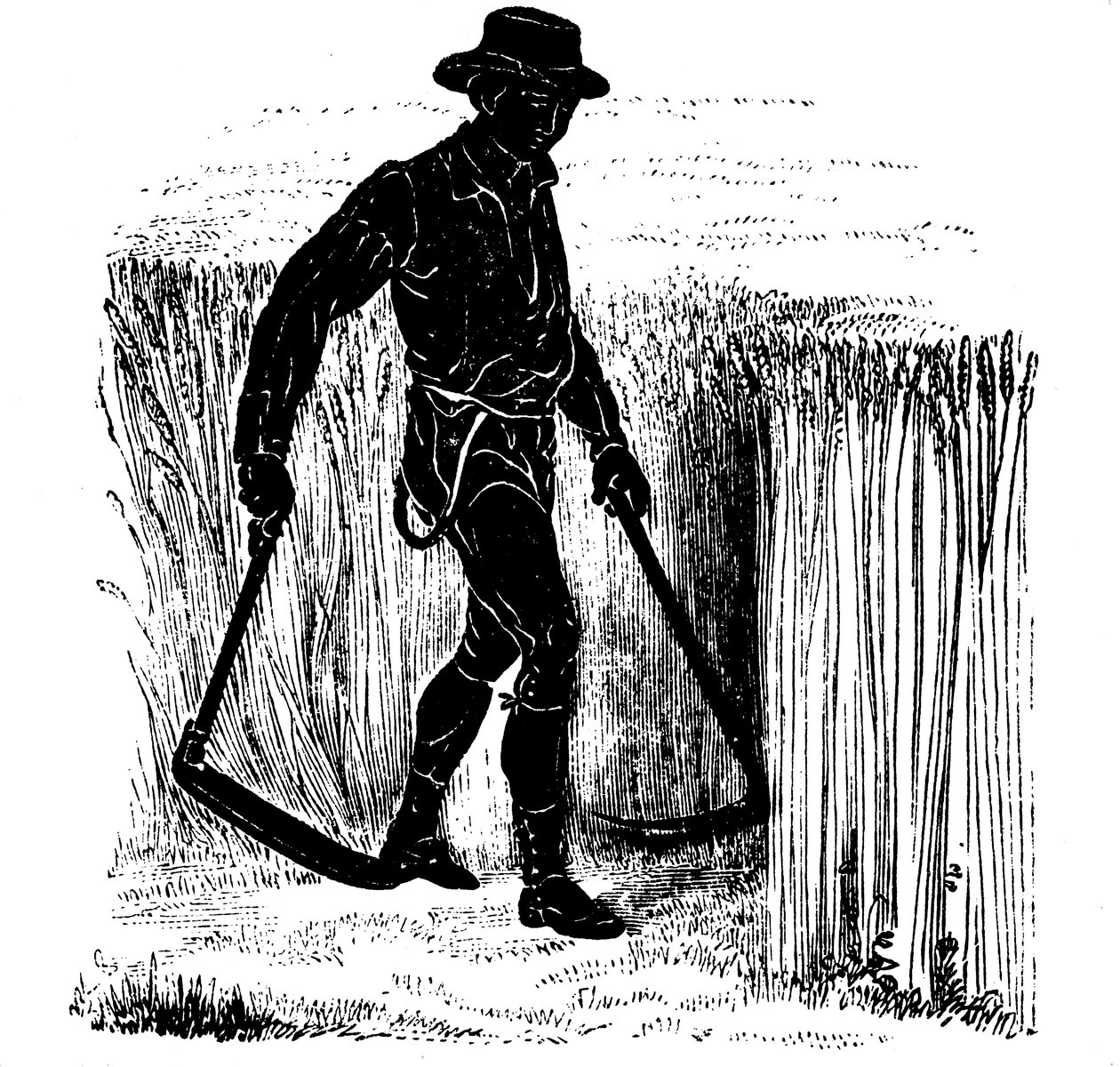 Växelbruk: skörda med en Hainault Scythe, 1855 av Unbekannt
