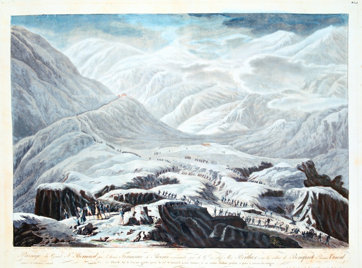 Korsar Saint Bernard Pass, 1800 av Unbekannt