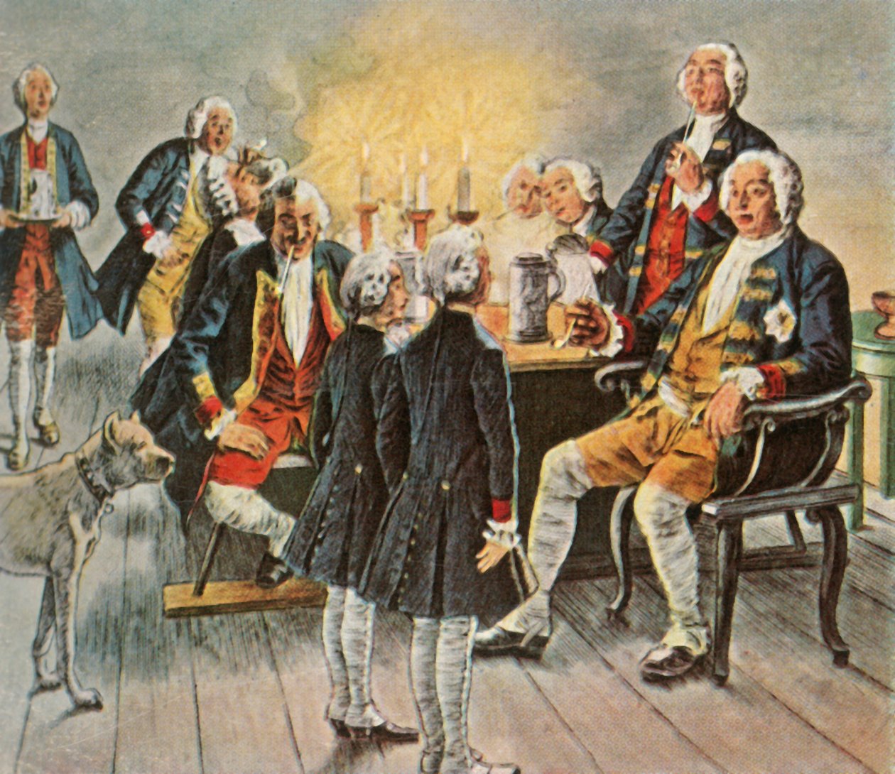 Kronprins Fredrik och prins Henrik...bjöd sin far kungen god natt, 1727, 1936. av Unbekannt