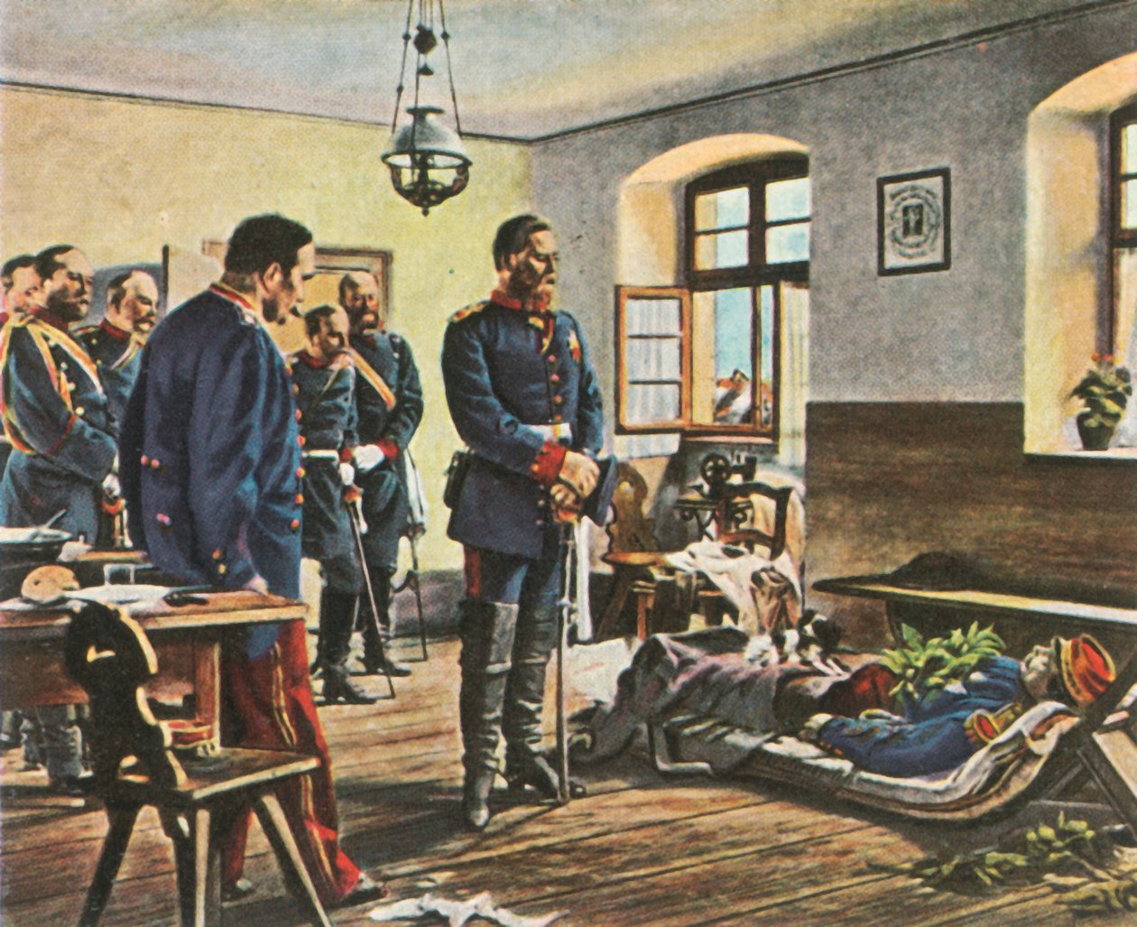 Kronprins Friedrich Wilhelm med general Douays kropp, 4 augusti 1870, 1936. av Unbekannt