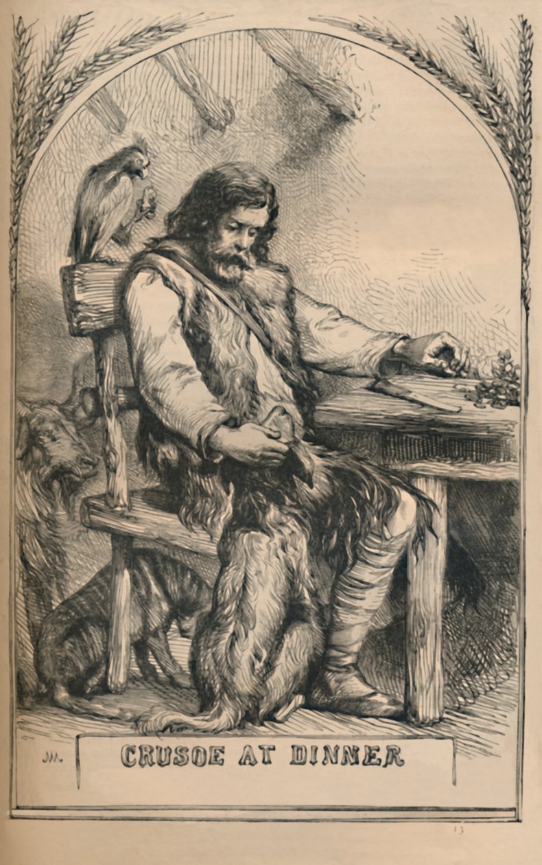 Crusoe vid middagen, c1870 av Unbekannt