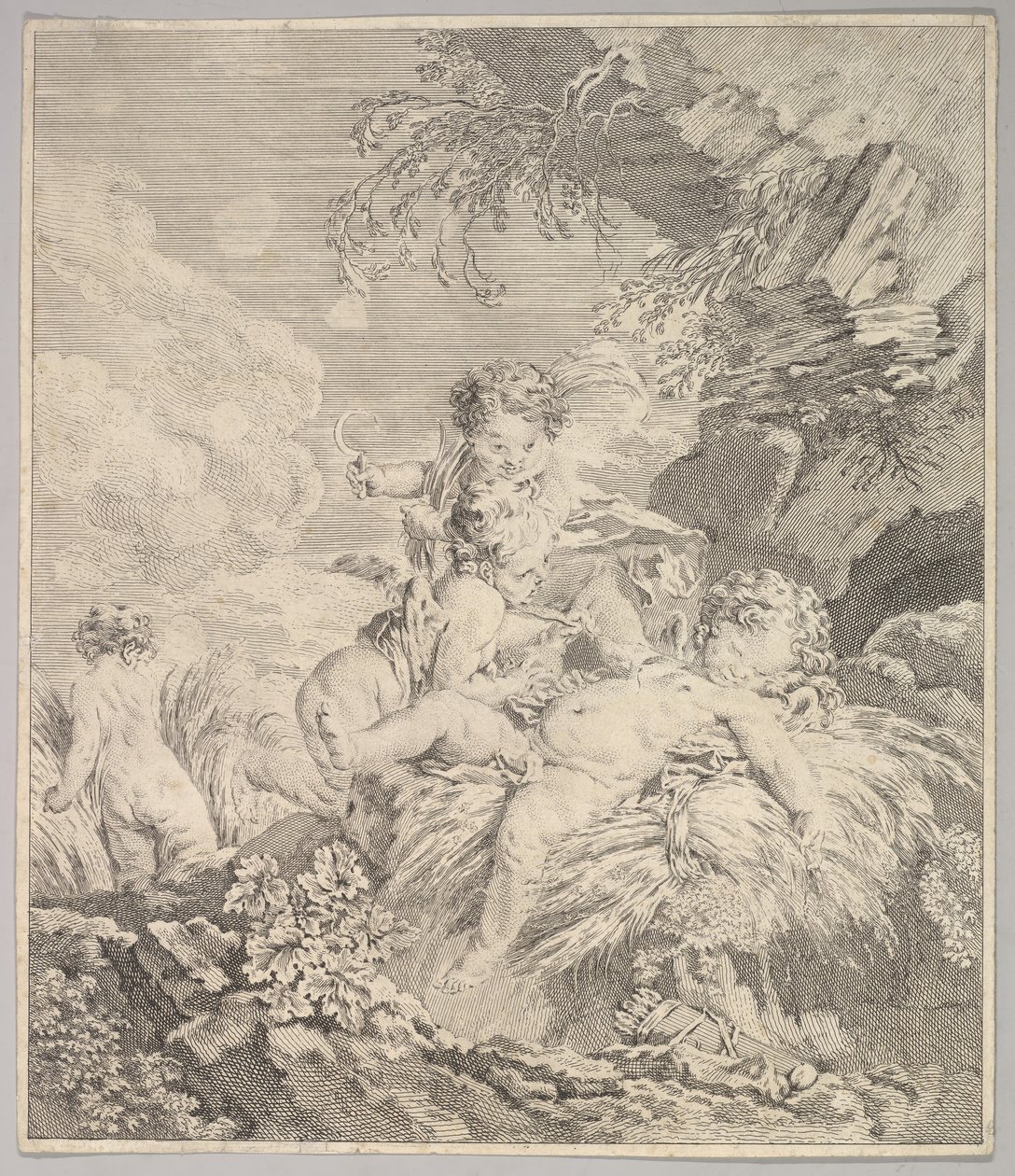 Cupids kittlar varandra, 1700-talet. av Unbekannt