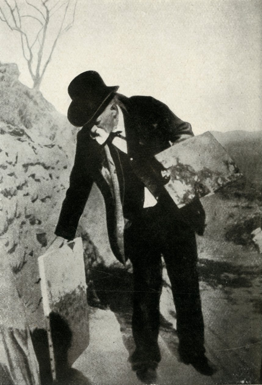 Cézanne med målning och palett, c1900, 1947. av Unbekannt