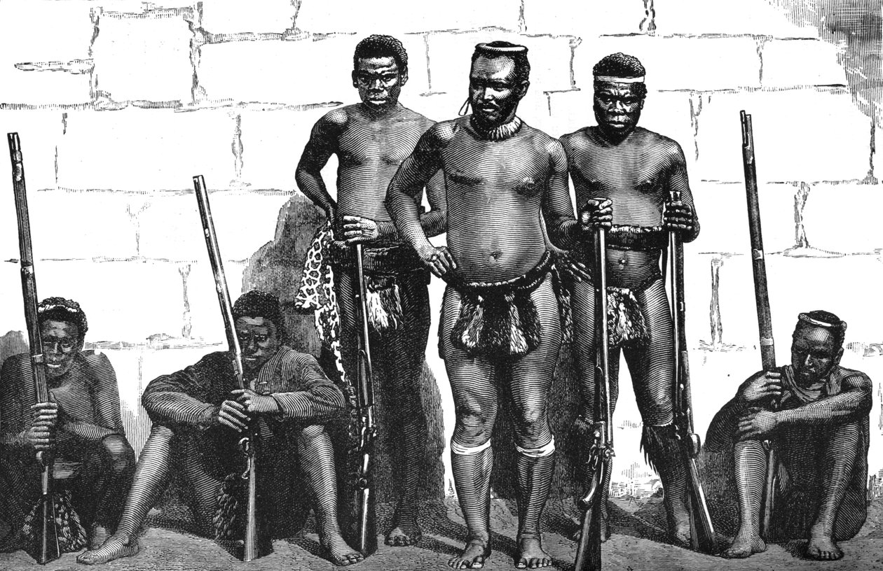 Dabulamanzi, en av zululedarna i Isandhlwana och Ghingilovo, c1880 av Unbekannt