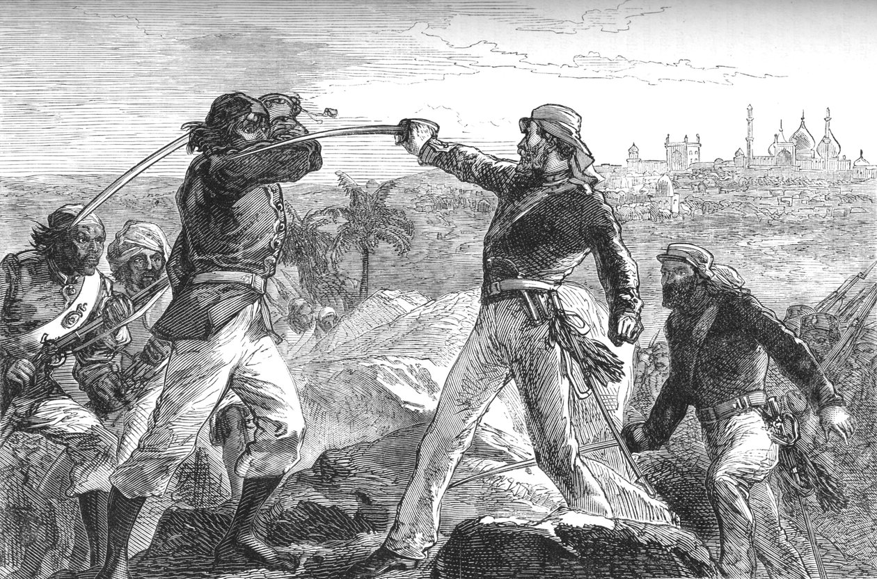 Daly och jag drog våra svärd och rusade upp i klipporna, c1880 av Unbekannt