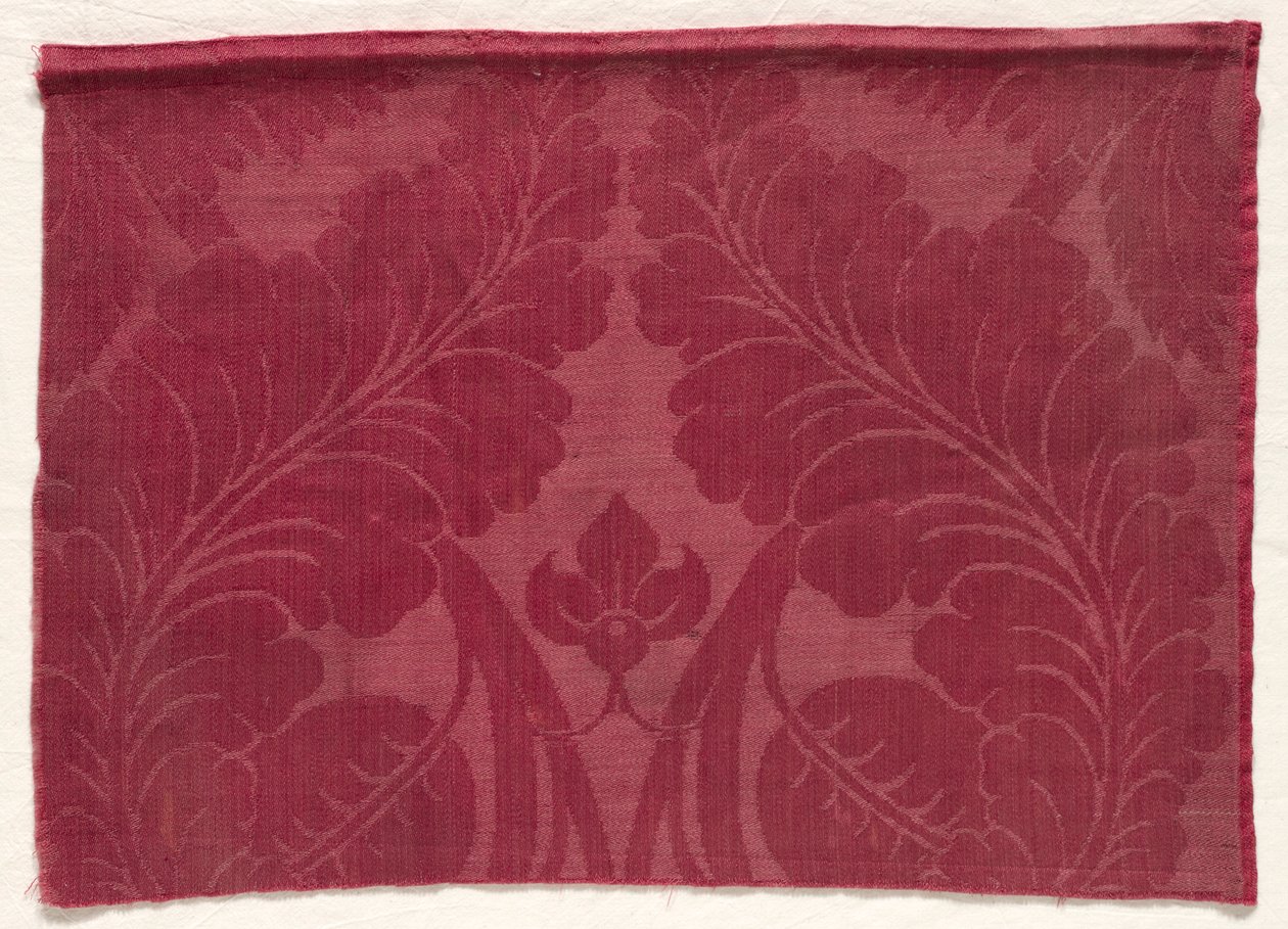 Damast med blad och blommönster, 1700-1800-tal. av Unbekannt