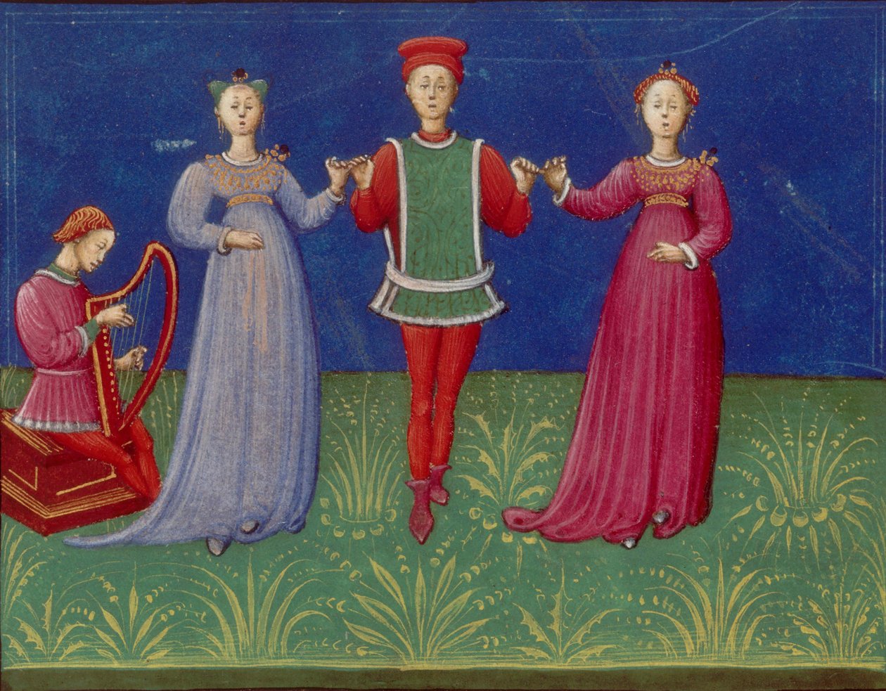 Dans lektioner. Från: De pratica seu arte tripudii On the Practice or Art of Dancing, 1463. av Unbekannt
