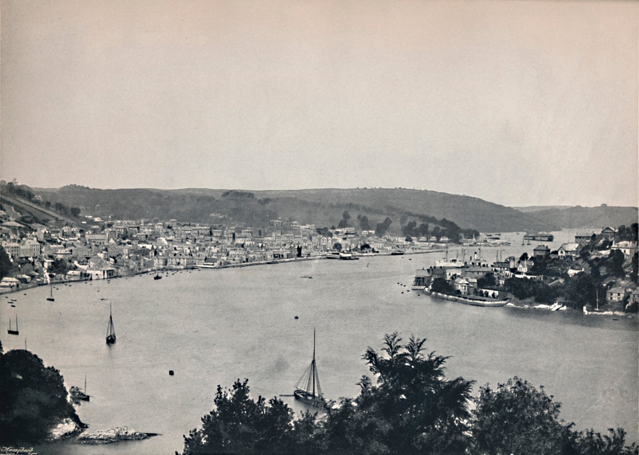 Dartmouth - allmän bild, visar Britannia Floating Naval College, 1895 av Unbekannt