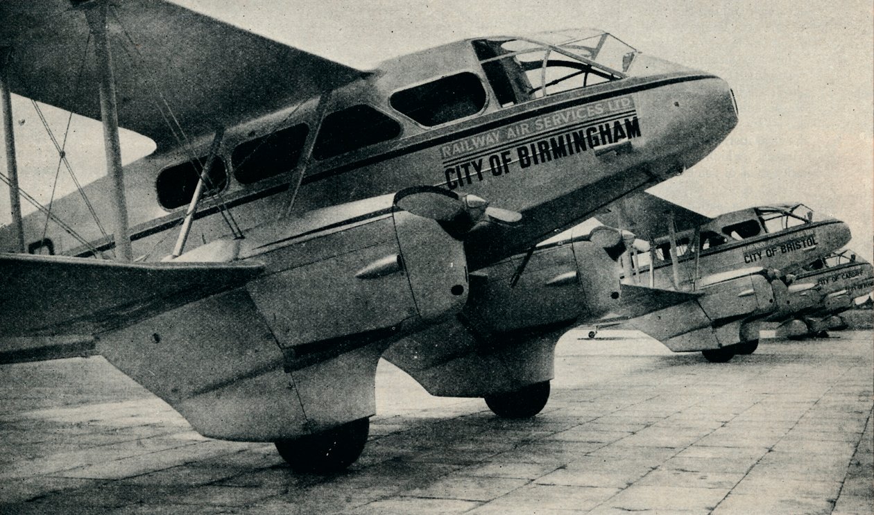 De Havilland DH89-flygplan som används på några av Railway Air Service-rutter, c1934 c1937 av Unbekannt