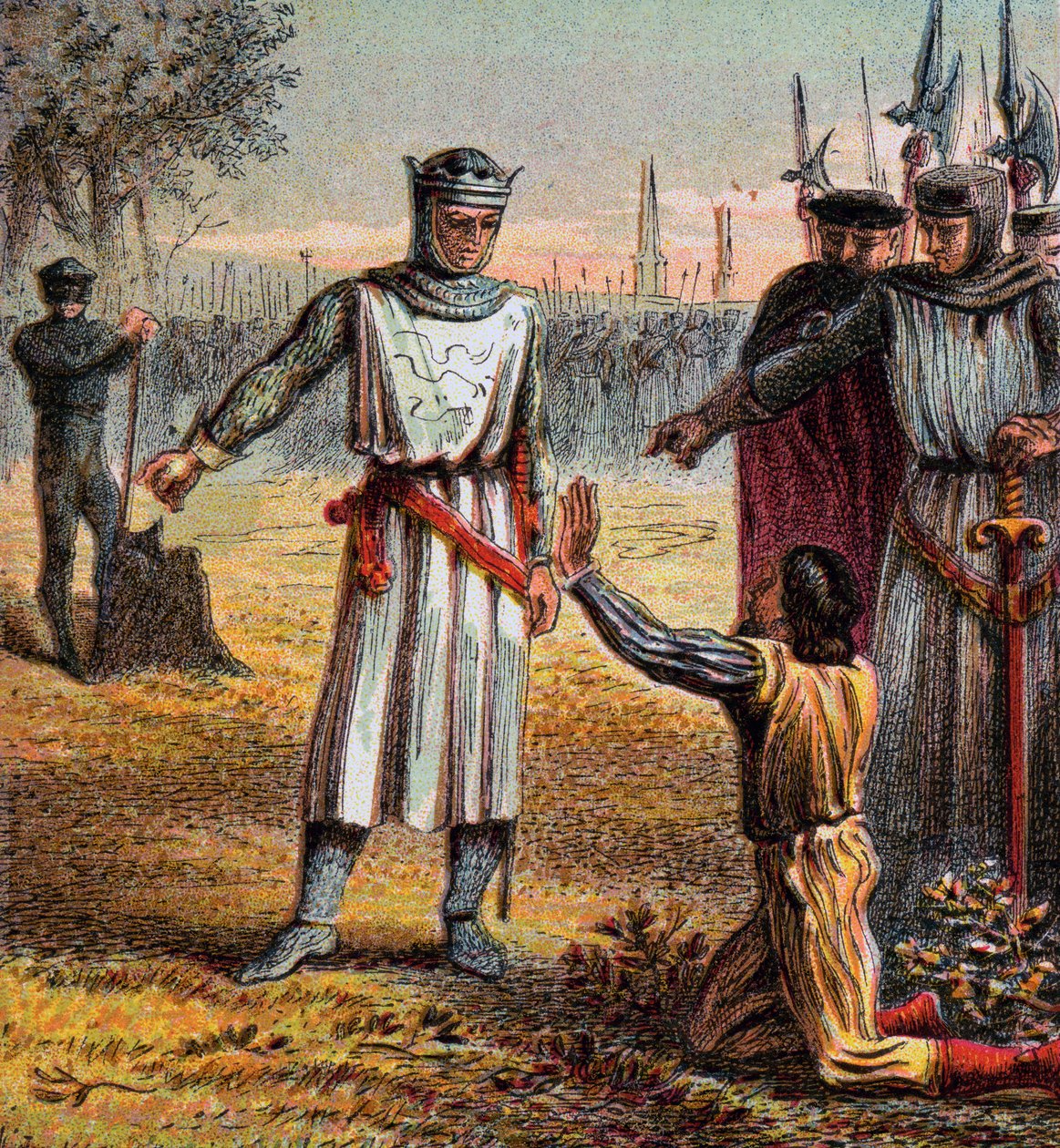 Piers Gavestons död, 1312, c1850 av Unbekannt