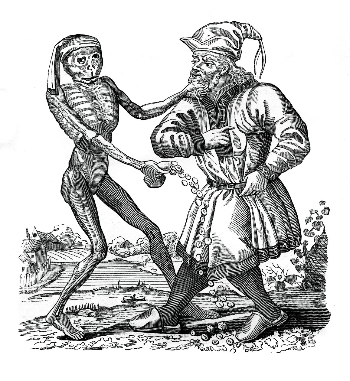 Death and the Jew, en episod från Dödsdansen, 1441, 1870 av Unbekannt